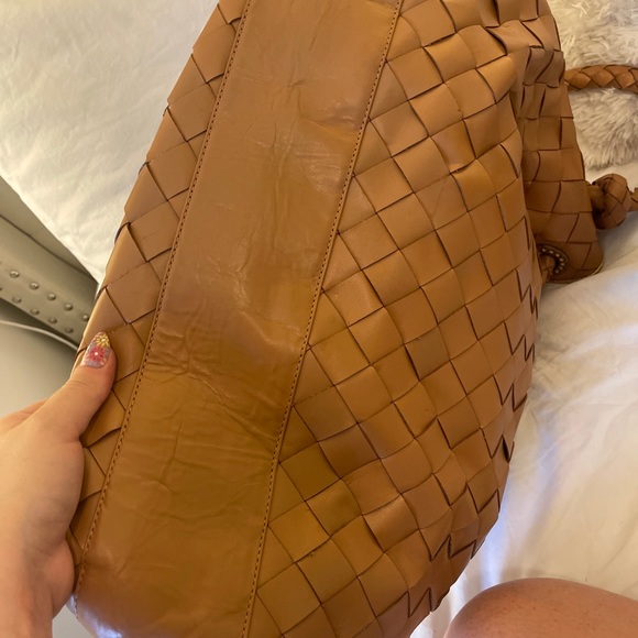 Gorgeous *BRIDGET SHUSTER* Tan Woven Rhinestone Purse Handbag Satchel - Picture 6 of 7